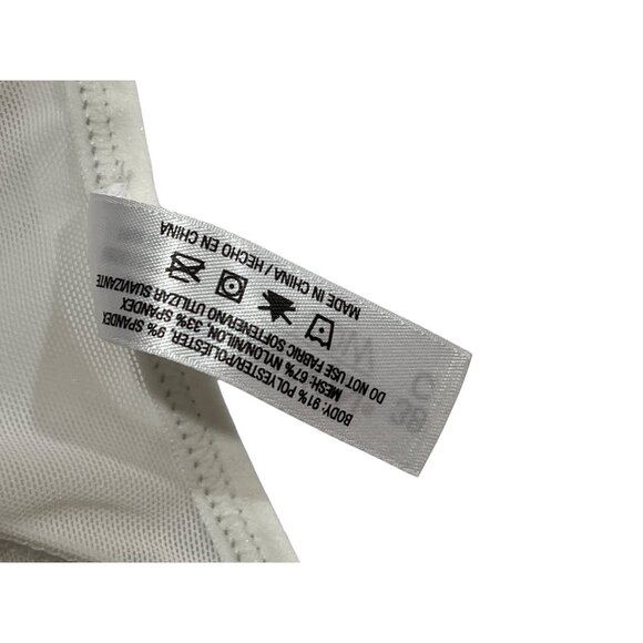 Danskin Now High-Impact Sports Bra 38C White Racerback W/ Pink Stripes Front Zip - Picture 5 of 6